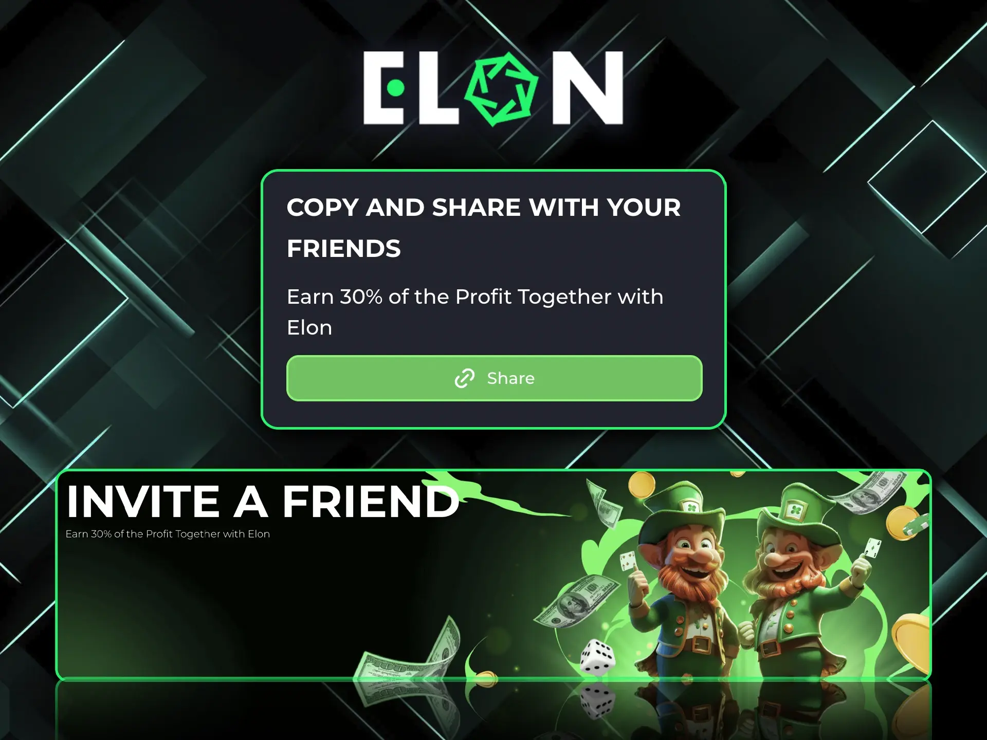 Play with friends and get extra rewards from ElonBet Casino.