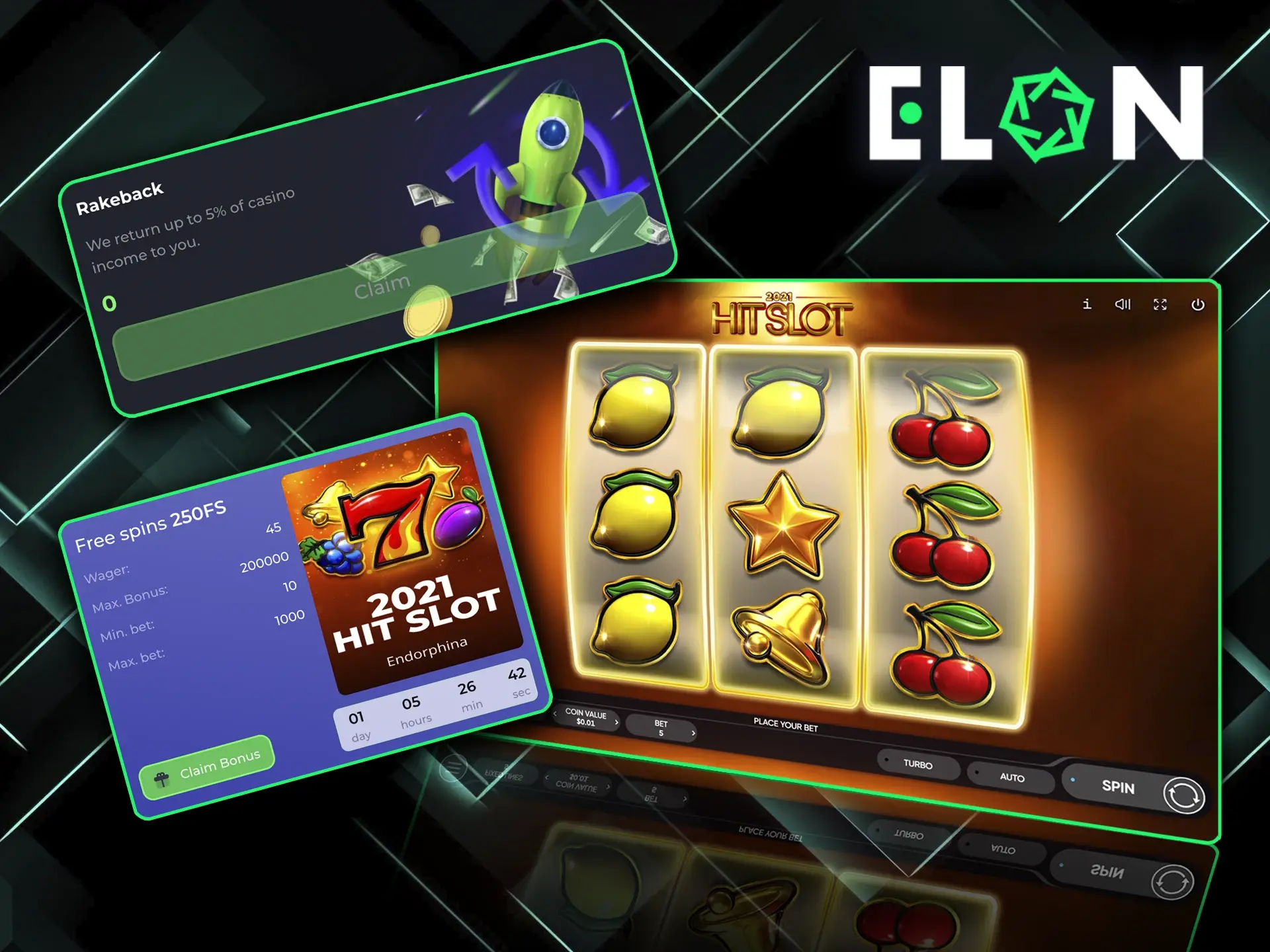 Don't be afraid to lose, because ElonBet Casino has prepared a unique cashback for you.